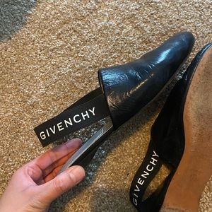 Givenchy Women's Black Rivington Logo Slingback Flat Size 8